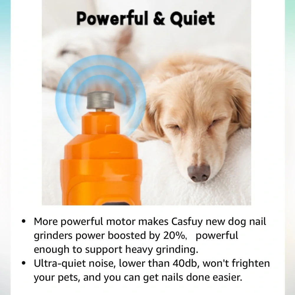 Casfuy Dog Nail Grinder with 2 LED light NWOT